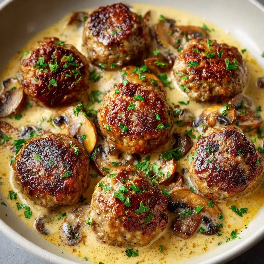 Creamy Mushroom Chicken Meatballs Recipe