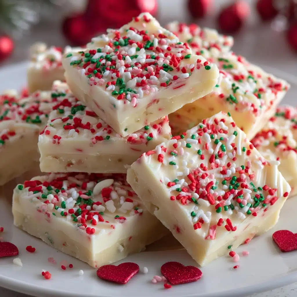 White Chocolate No-Bake Festive Candy Recipe - Recipe Image