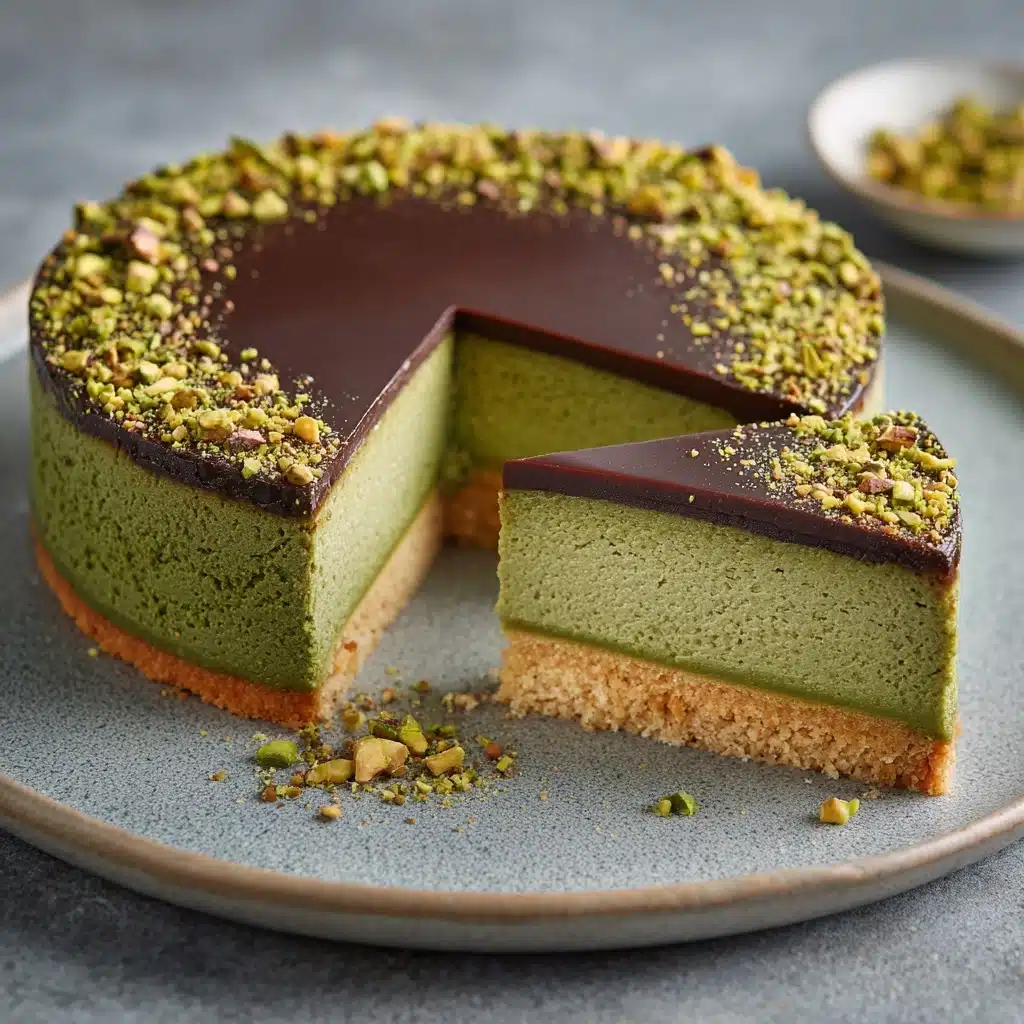 Pistachio Cake with Chocolate Ganache Recipe