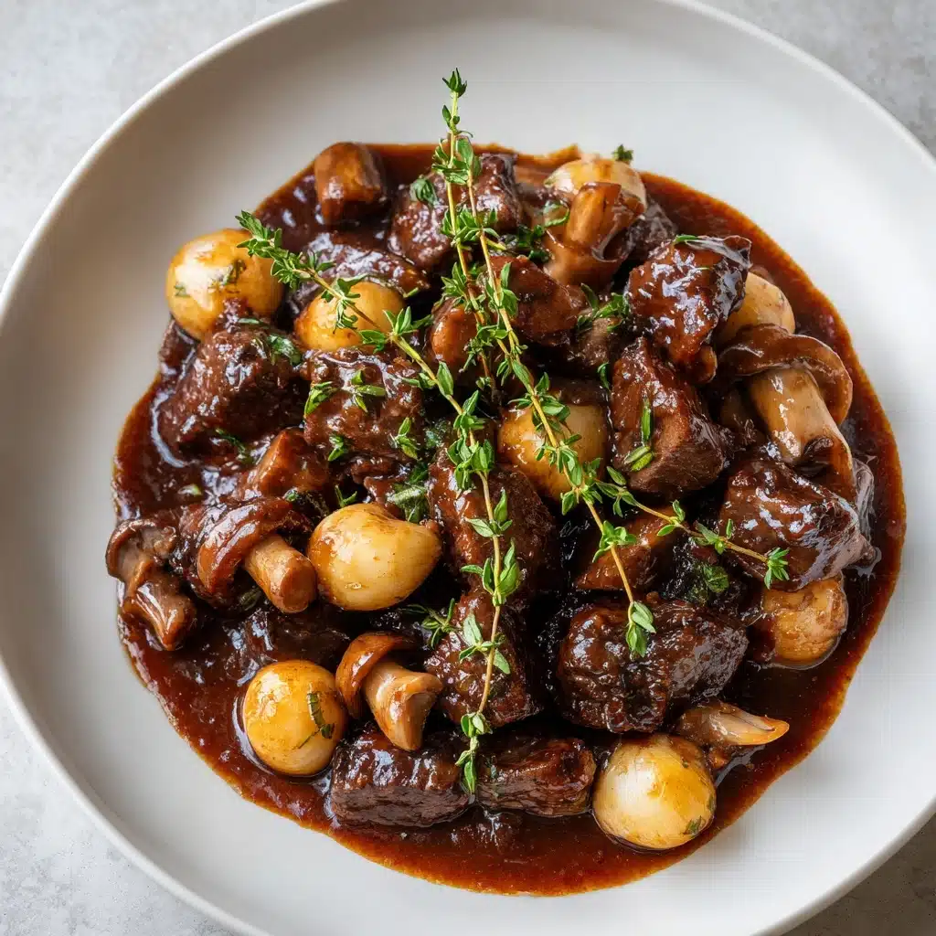 Classic French Beef Stew and Mushrooms Recipe - Recipe Image