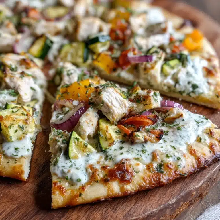 Tzatziki Chicken & Veggie Naan Pizza Recipe