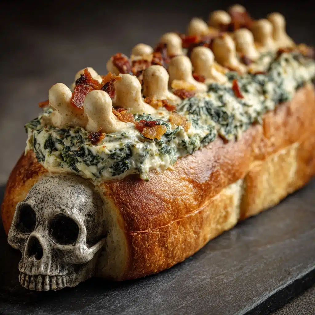 Halloween Lipton Spinach Dip in a Coffin Bread Bowl Recipe - Recipe Image