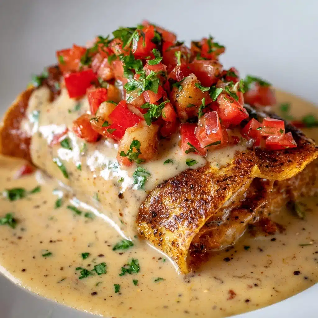 Boudin Chimichangas with Crawfish Cream Sauce Recipe - Recipe Image