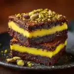 Pistachio Kunafa Brownies Recipe