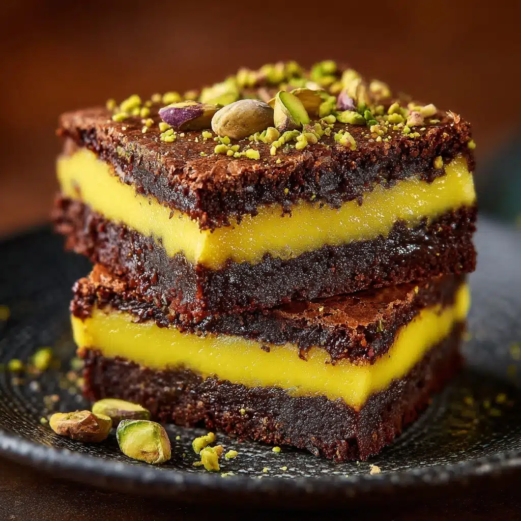 Pistachio Kunafa Brownies Recipe