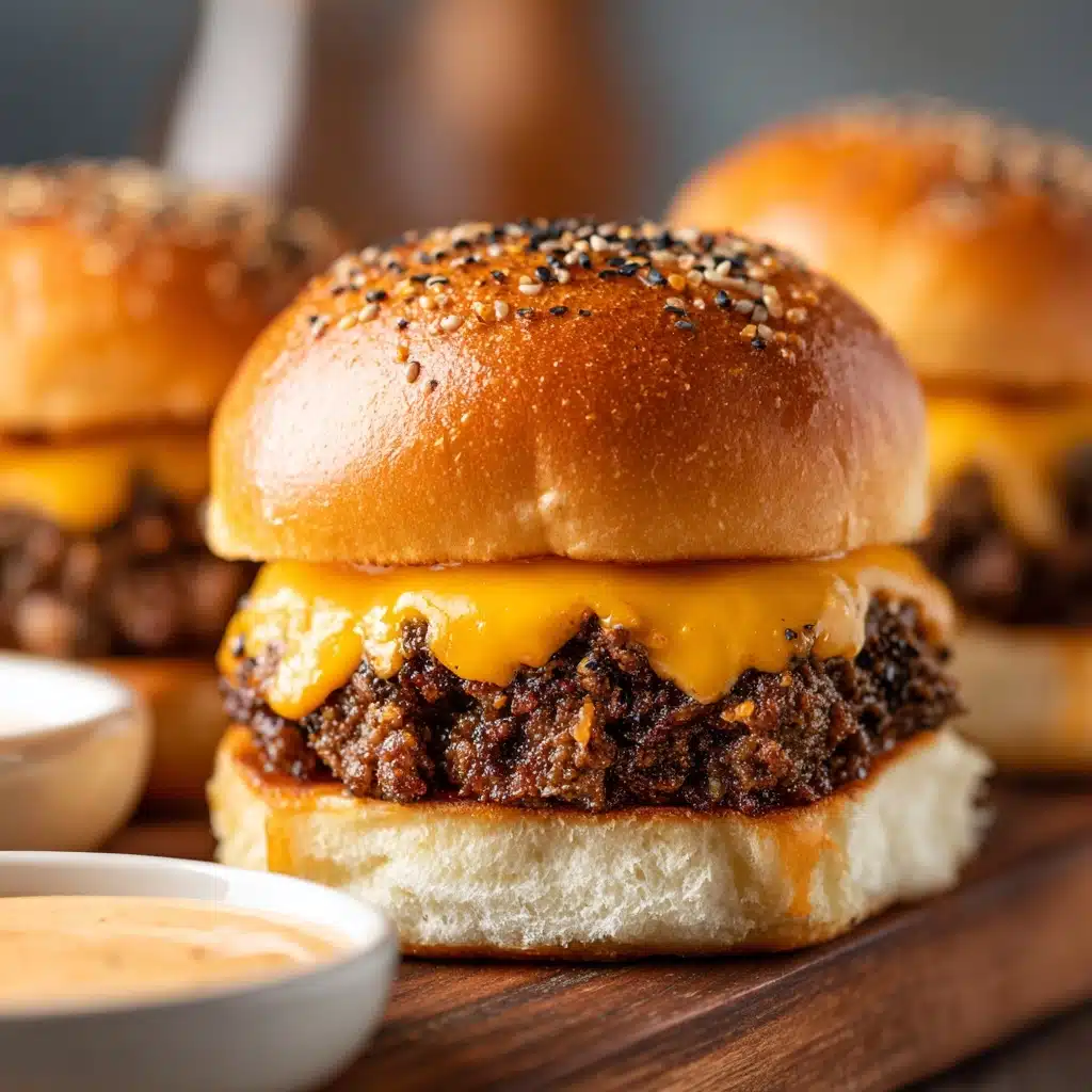 Cheddar Cheeseburger Sliders with House Sauce Recipe - Recipe Image