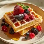 Waffles with Filling and Chocolate Glaze Recipe