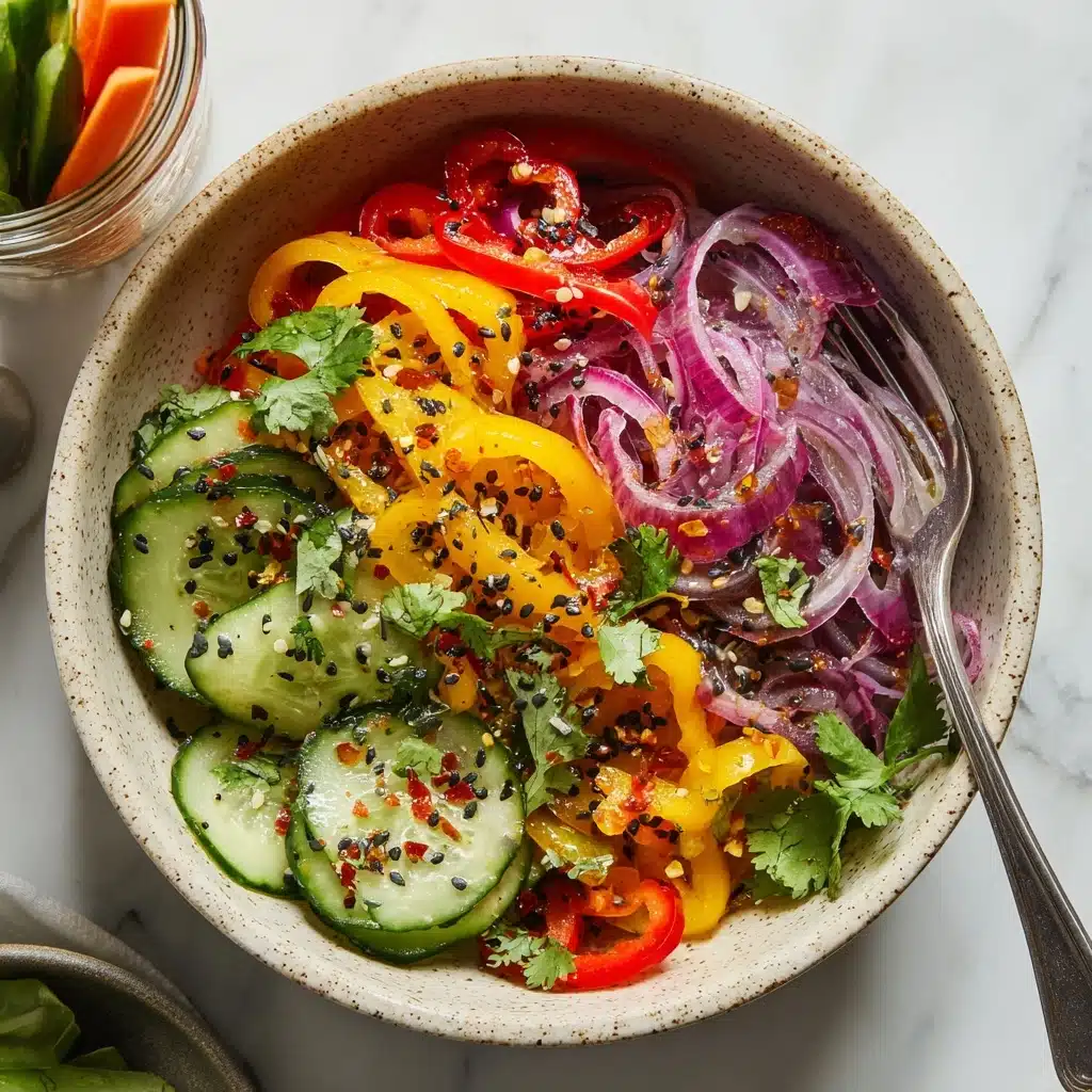 Pickled Cucumber, Onion, and Bell Pepper Salad Recipe