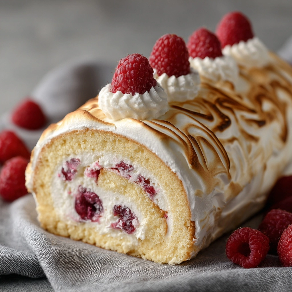 Raspberry Meringue Roulade Recipe - Recipe Image