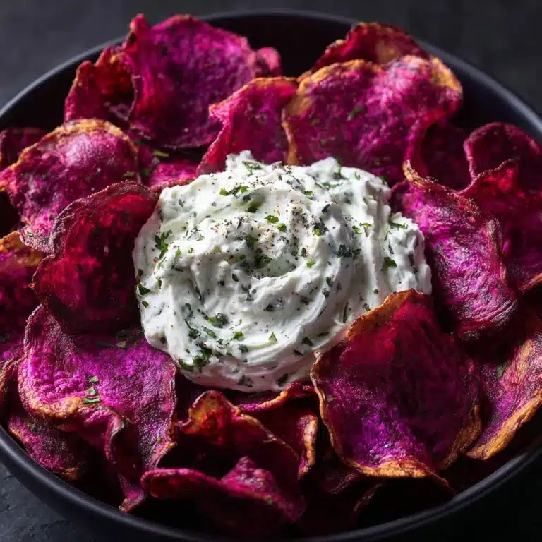 Roasted Beet Chips with Whipped Feta Dip Recipe
