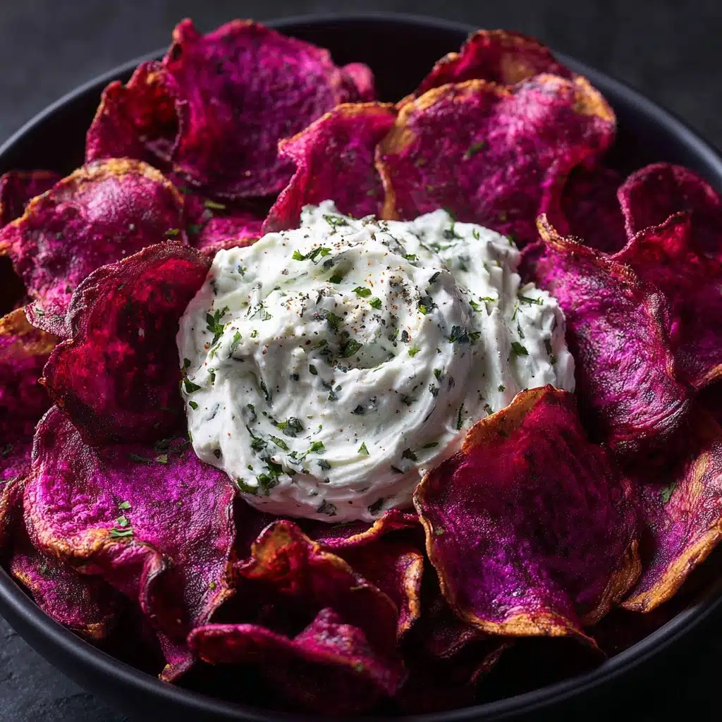 Roasted Beet Chips with Whipped Feta Dip Recipe