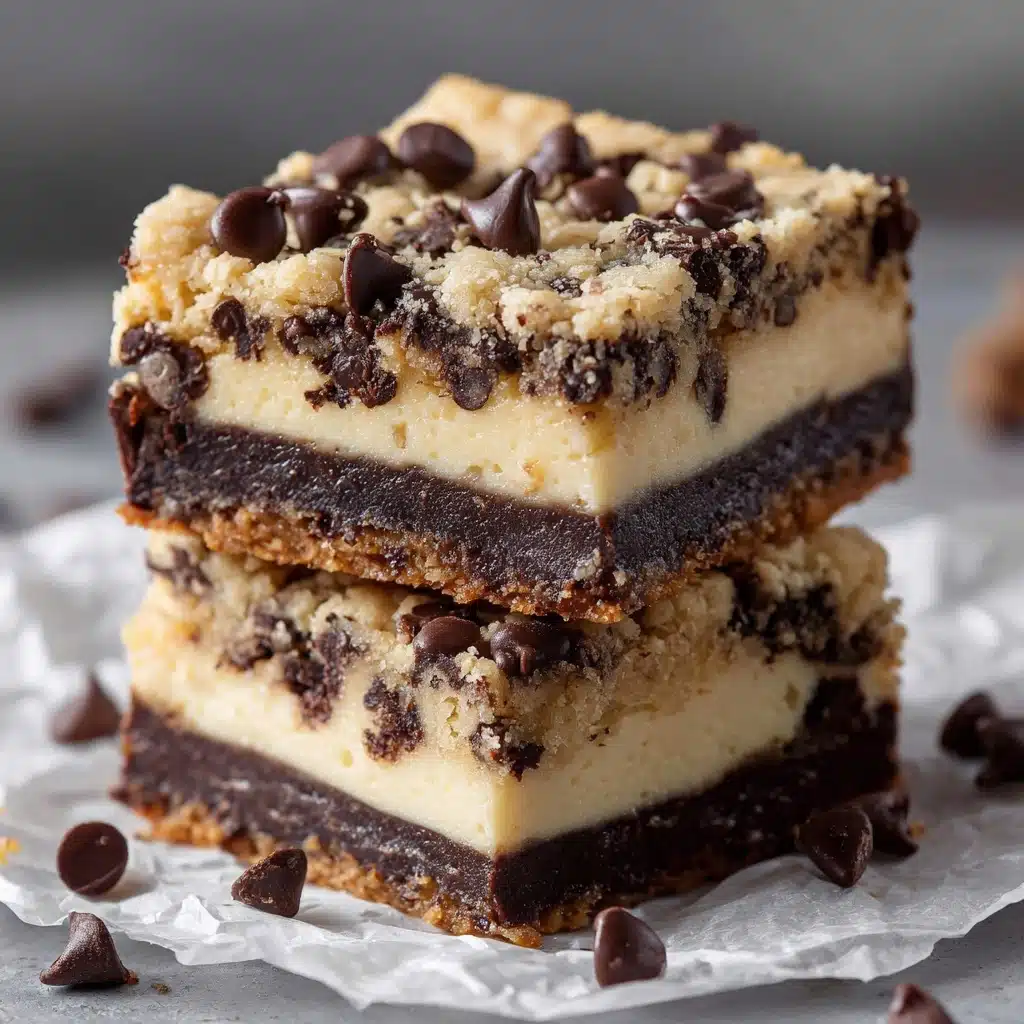 Peanut Butter Chocolate Chip Cookie Cheesecake Bars Recipe - Recipe Image