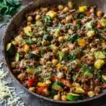 Ground Turkey Zucchini Chickpea Skillet Recipe