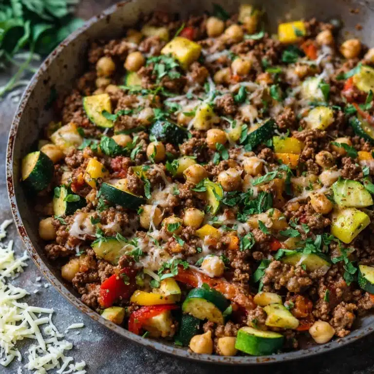 Ground Turkey Zucchini Chickpea Skillet Recipe