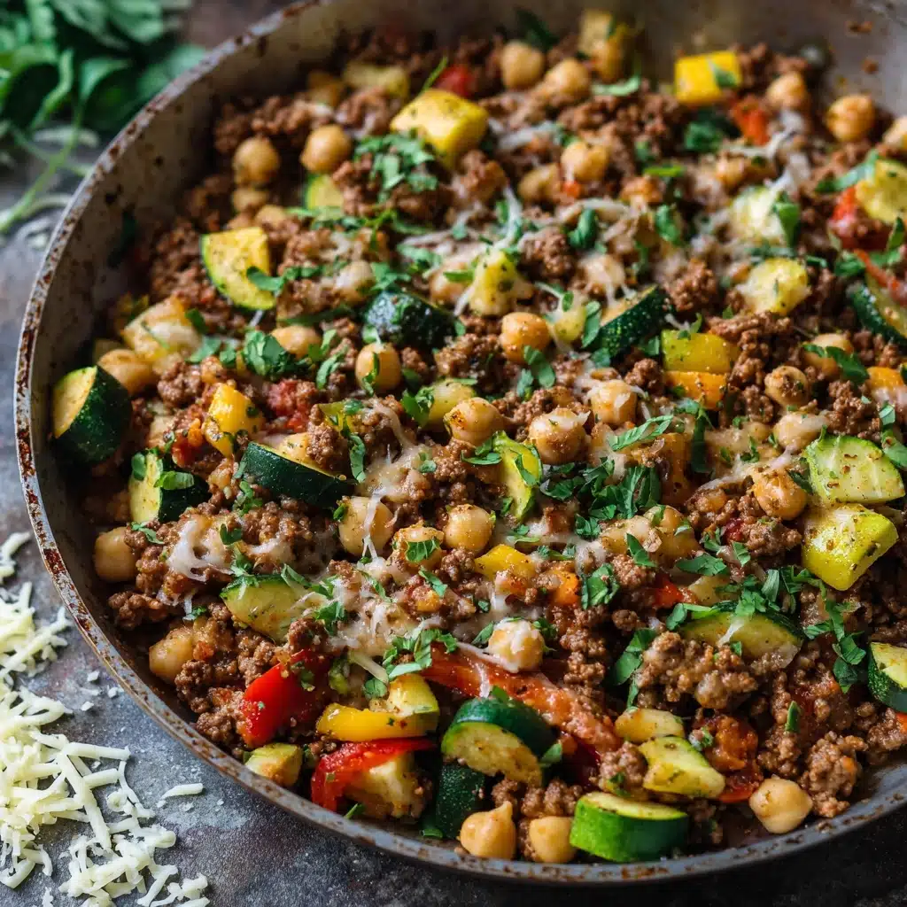Ground Turkey Zucchini Chickpea Skillet Recipe