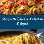 Cheesy Spaghetti Chicken Casserole Recipe