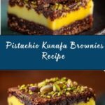 Pistachio Kunafa Brownies Recipe