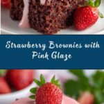 Strawberry Brownies with Pink Glaze Recipe
