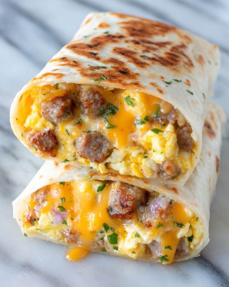 Sausage Scramble Breakfast Burritos & Savory Beef Scramble Wrap Recipe