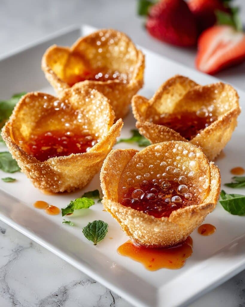 Deep-Fried Strawberry Cheesecake Wonton Bites Recipe