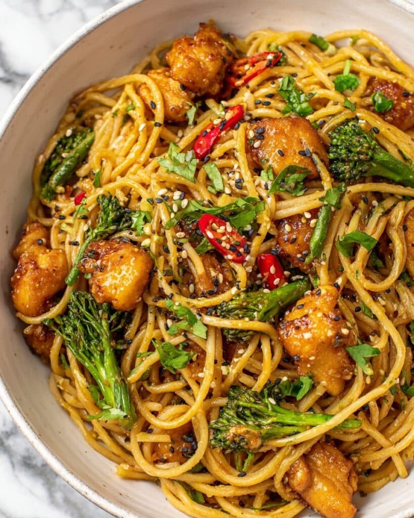 Chicken Stir-Fry with Rice Noodles Recipe