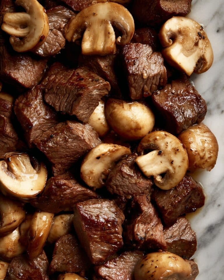 Creamy Crockpot Beef Tips & Mushrooms Recipe