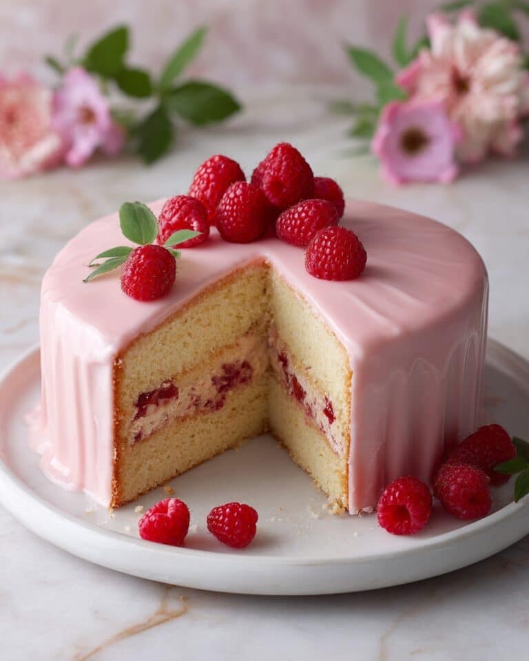 Raspberry Glazed Key Lime Cake Recipe