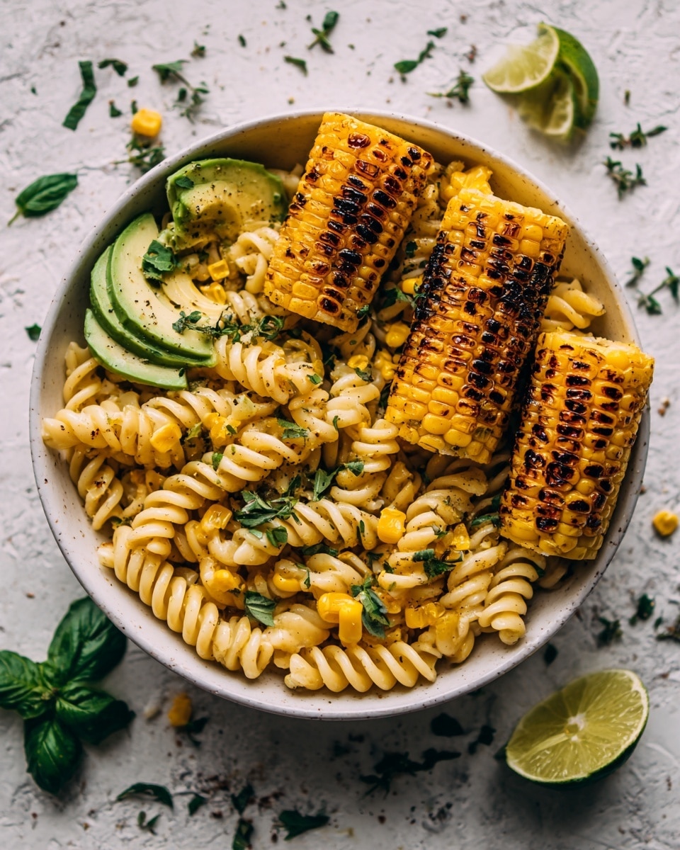 Creamy Street Corn Pasta Salad Recipe - Recipe Image