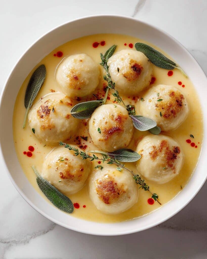Italian Ricotta Gnudi in Cheese Sauce Recipe