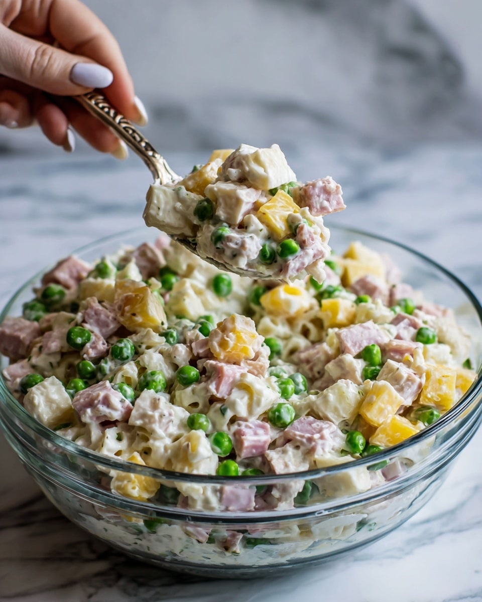Southern Pea Salad with Ham, Bacon, and Cheddar Recipe - Recipe Image