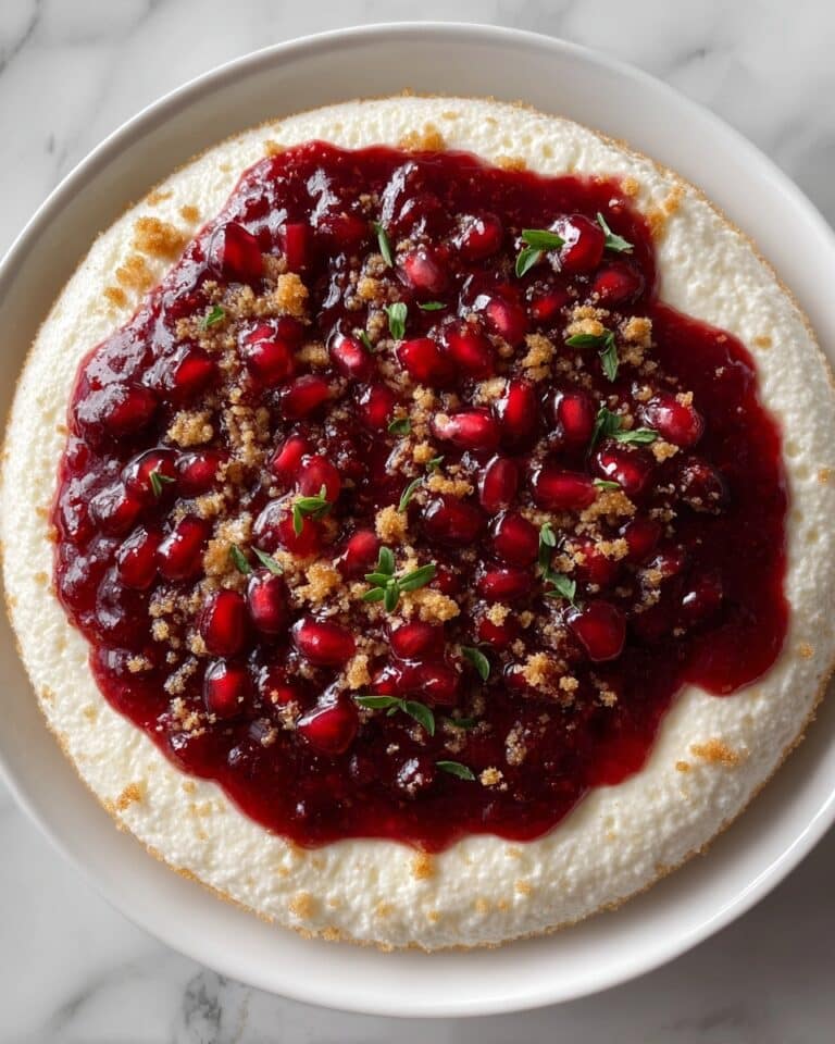 Greek Yogurt Cheesecake with Pomegranate Syrup Recipe