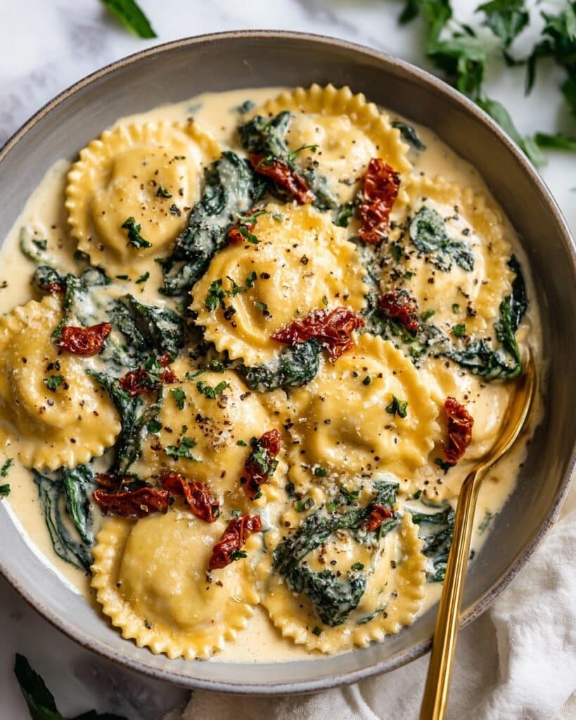 Creamy Tuscan Ravioli Recipe