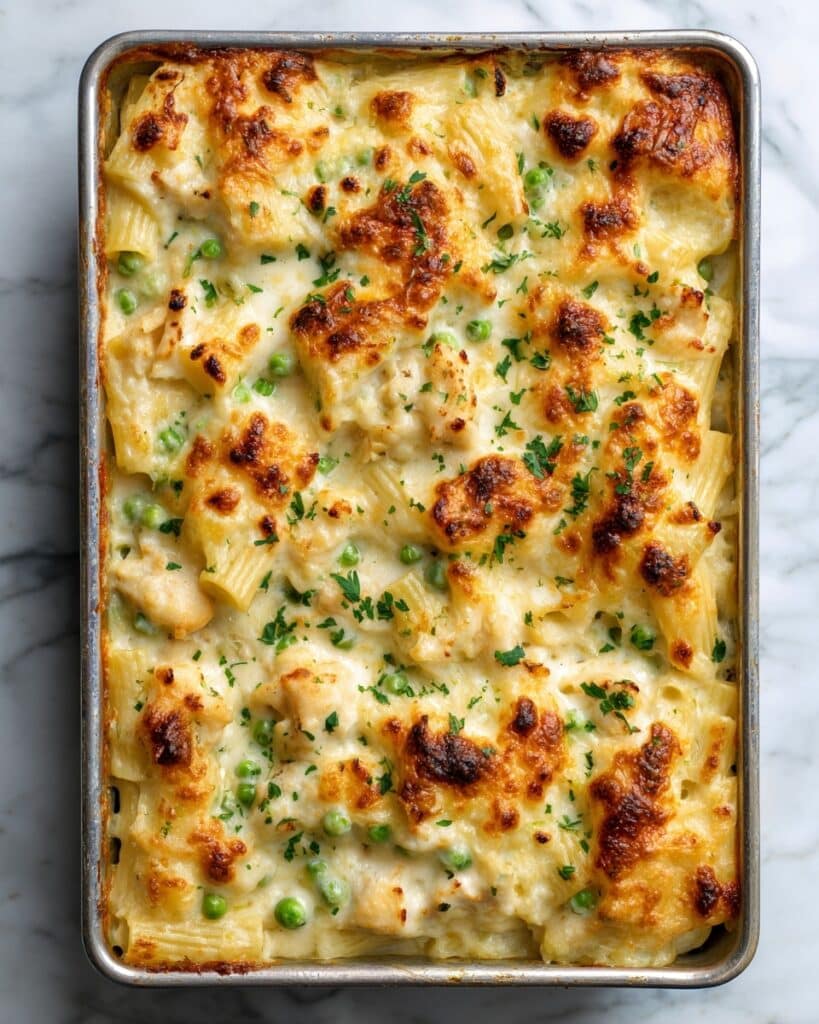 Creamy Chicken Pot Pie Pasta Bake Recipe