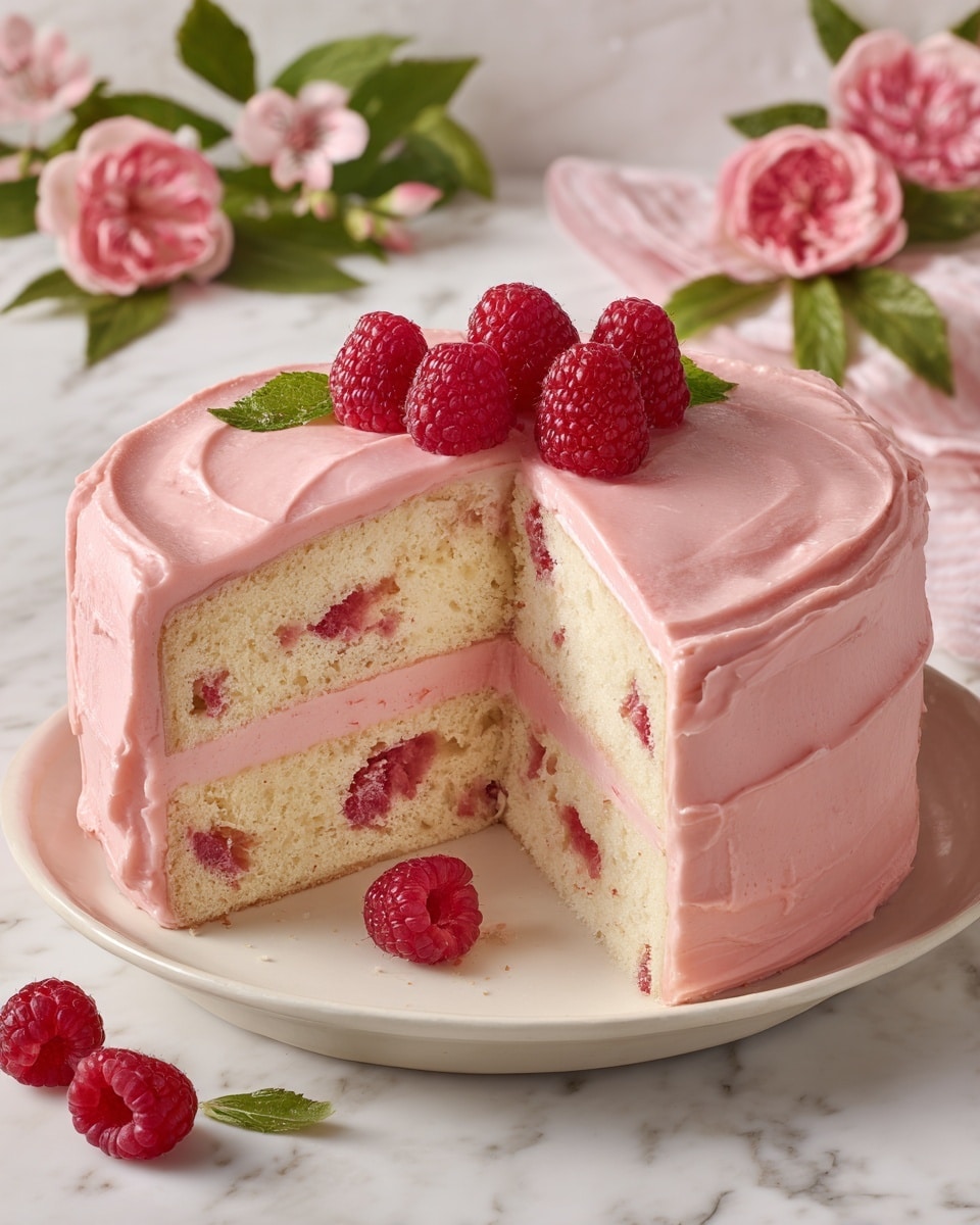Raspberry Glazed Key Lime Cake Recipe - Recipe Image