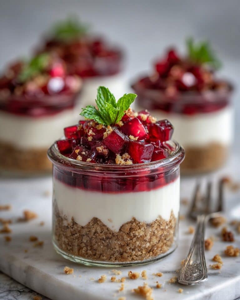 No-Bake Rhubarb Cheesecake Jars Recipe