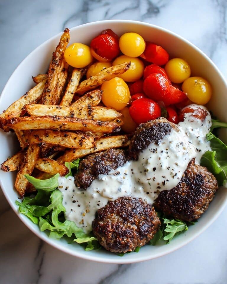 Burger Bowls with Caramelized Onion Aioli Recipe