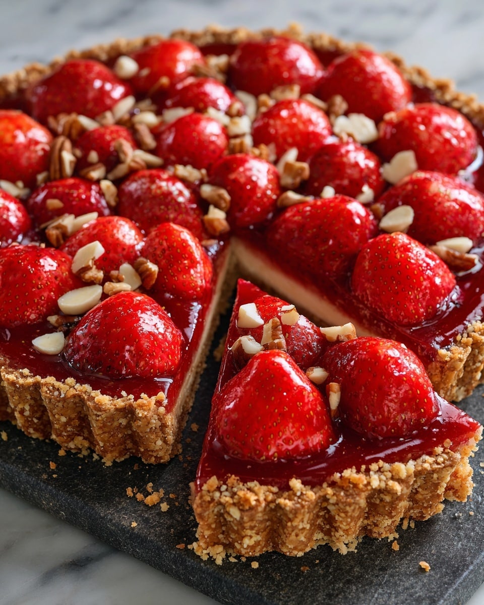 Fresh Strawberry Pie with a Pretzel-Pecan Crust Recipe - Recipe Image