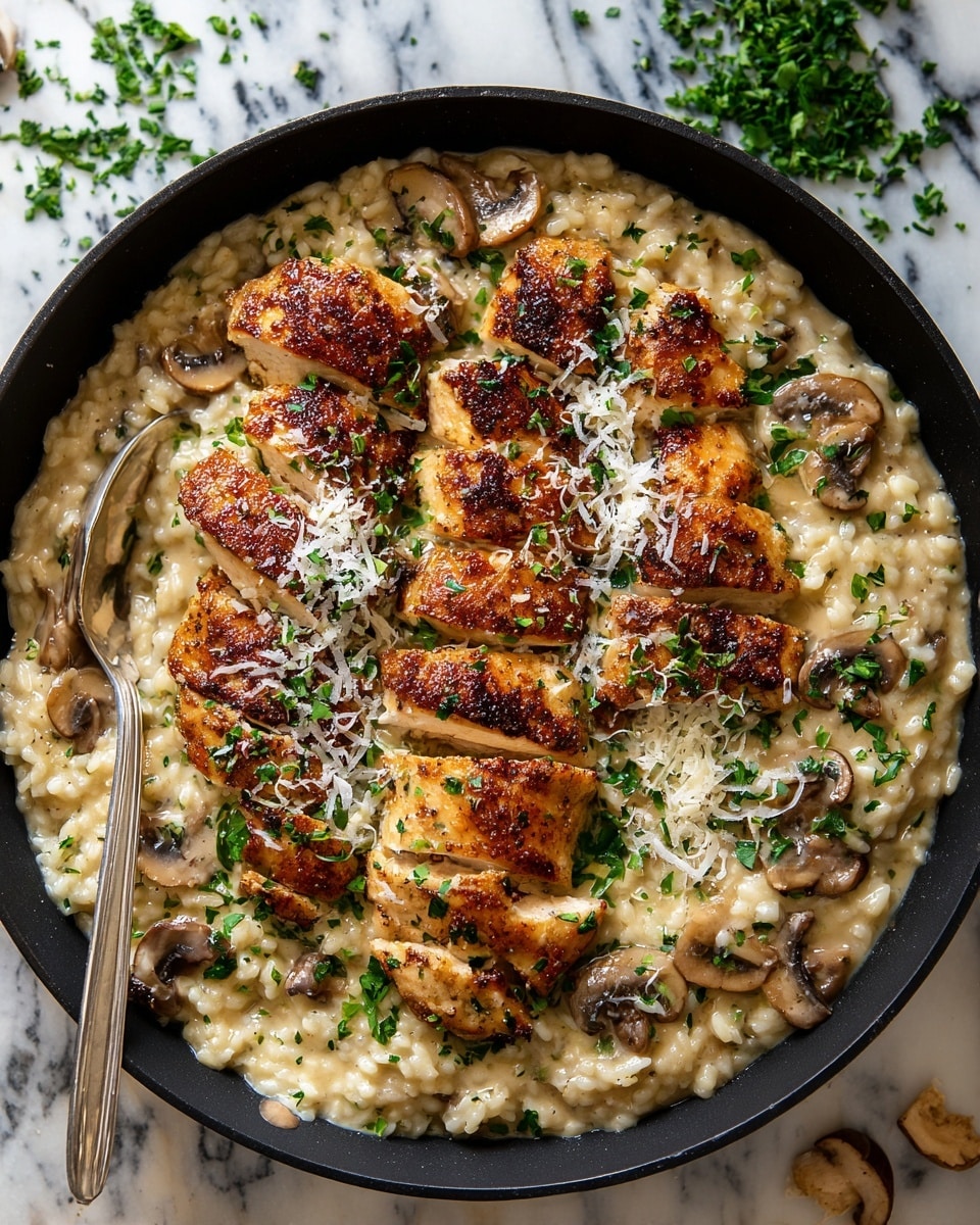One-Pan Creamy Parmesan Chicken & Rice Recipe - Recipe Image