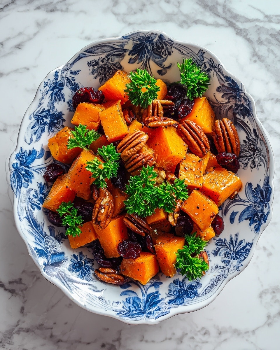 Roasted Butternut Squash with Cranberries and Pecans Recipe - Recipe Image