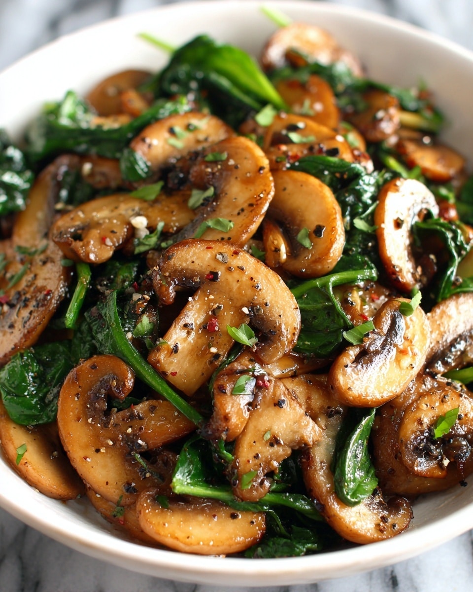 Sautéed Mushrooms with Spinach Recipe - Recipe Image