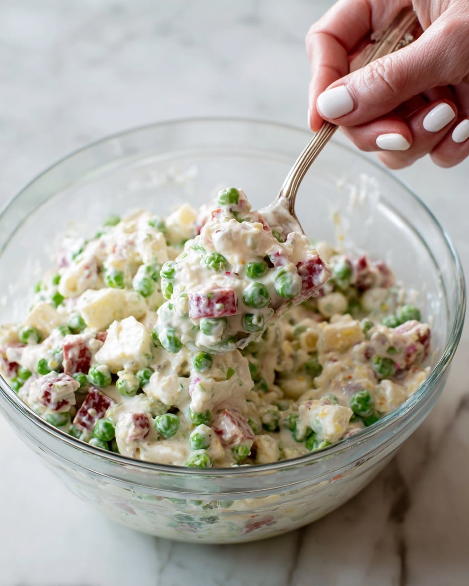 Southern Pea Salad with Ham, Bacon, and Cheddar Recipe - Recipe Image