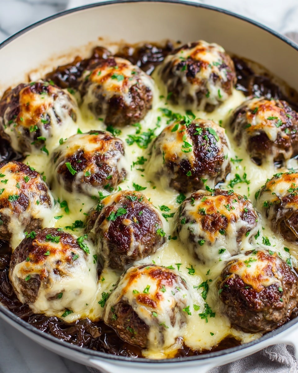 French Onion Chicken Meatballs Recipe - Recipe Image