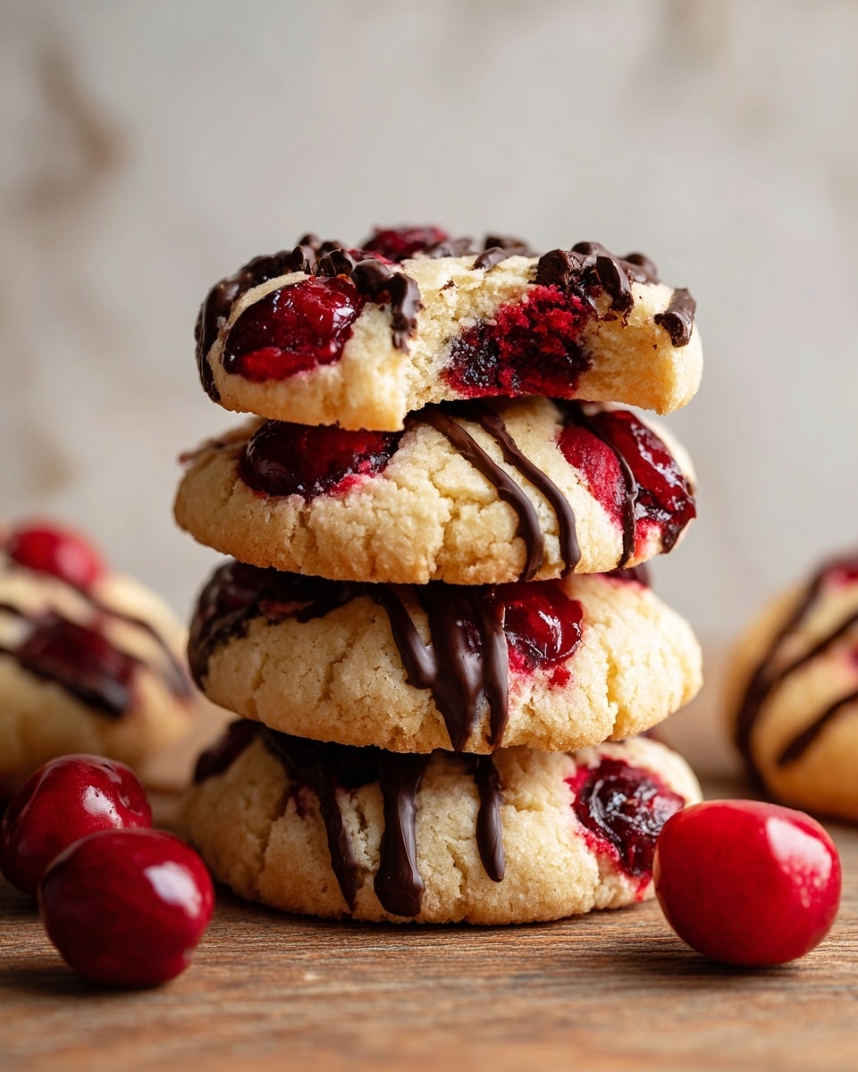 White Chocolate Cherry Shortbread Cookies Recipe - Recipe Image