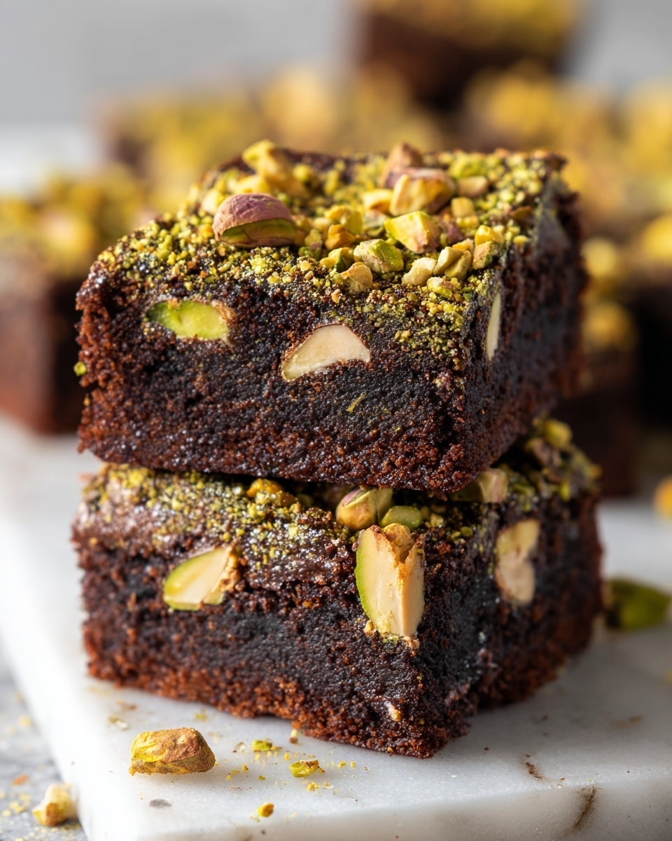 Pistachio Kunafa Brownies Recipe - Recipe Image