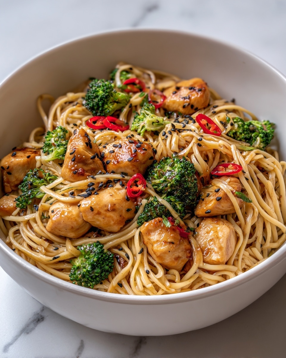 Chicken Stir-Fry with Rice Noodles Recipe - Recipe Image