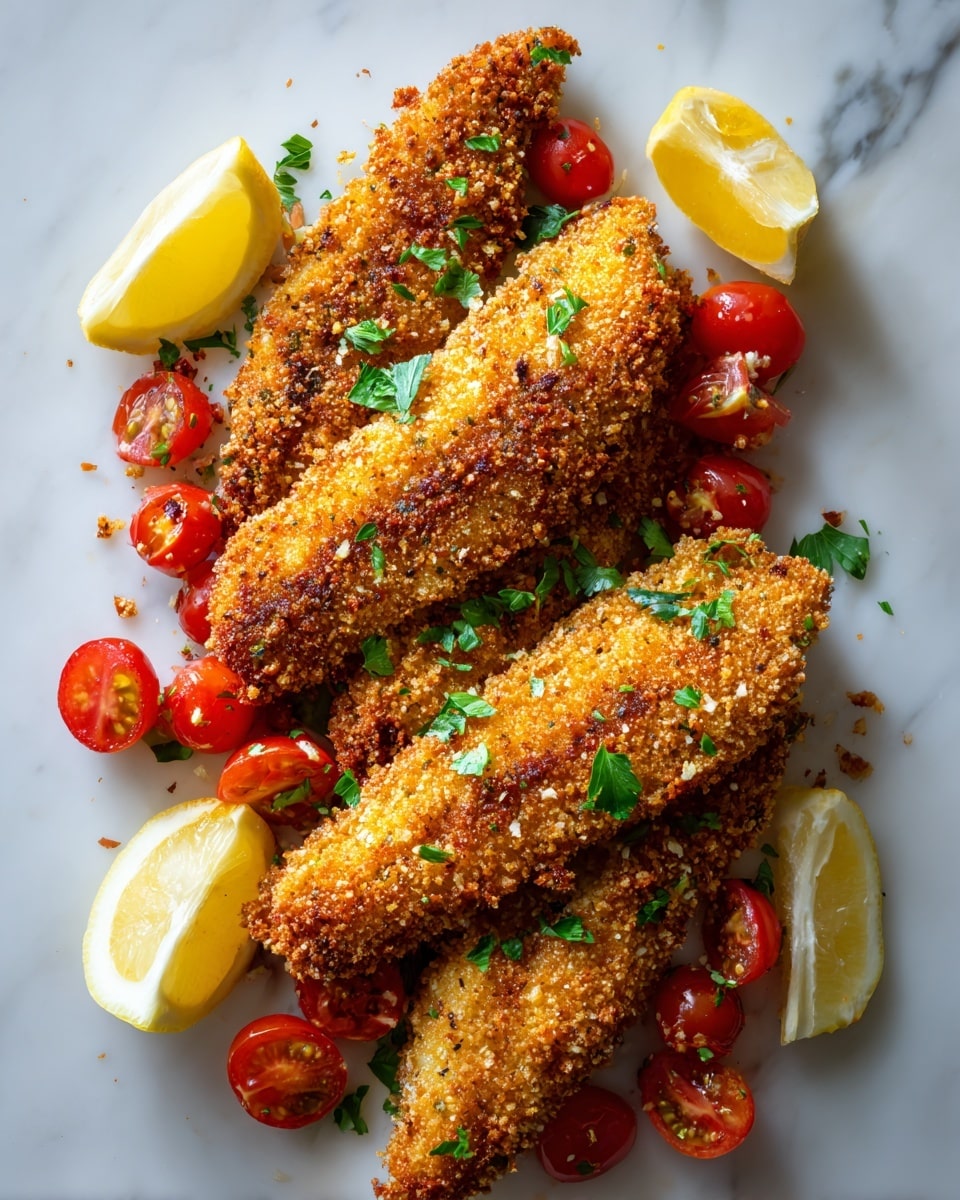 Everything Bagel Panko Crusted Cod with Cherry Tomato Bed Recipe - Recipe Image