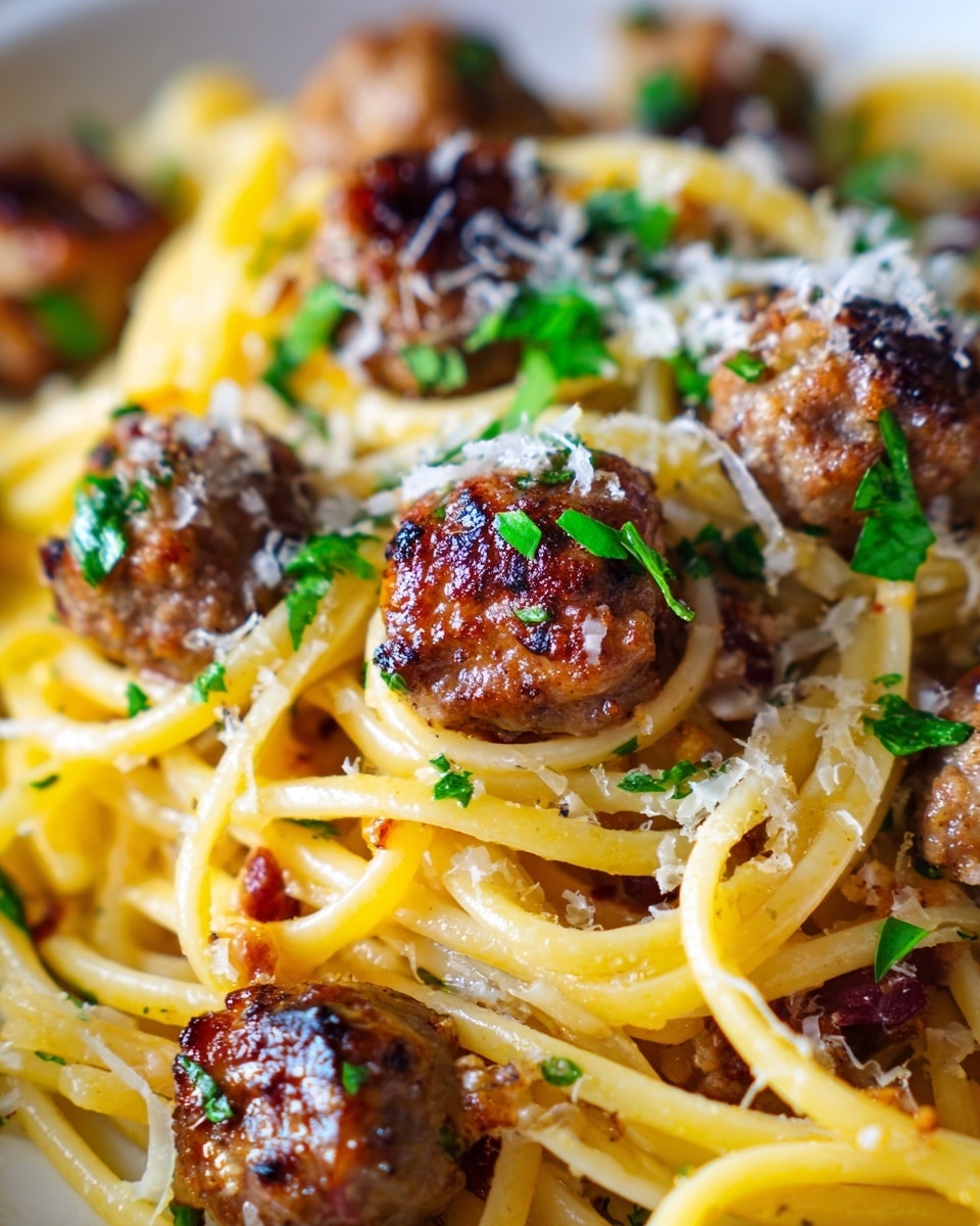 Sticky Honey Garlic Sausage Pasta Skillet Recipe - Recipe Image