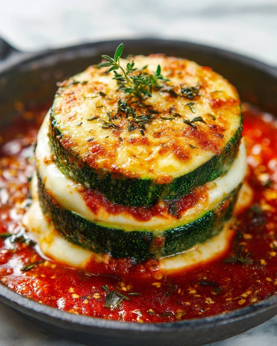 Layered Zucchini Ricotta Melts with Marinara Recipe - Recipe Image