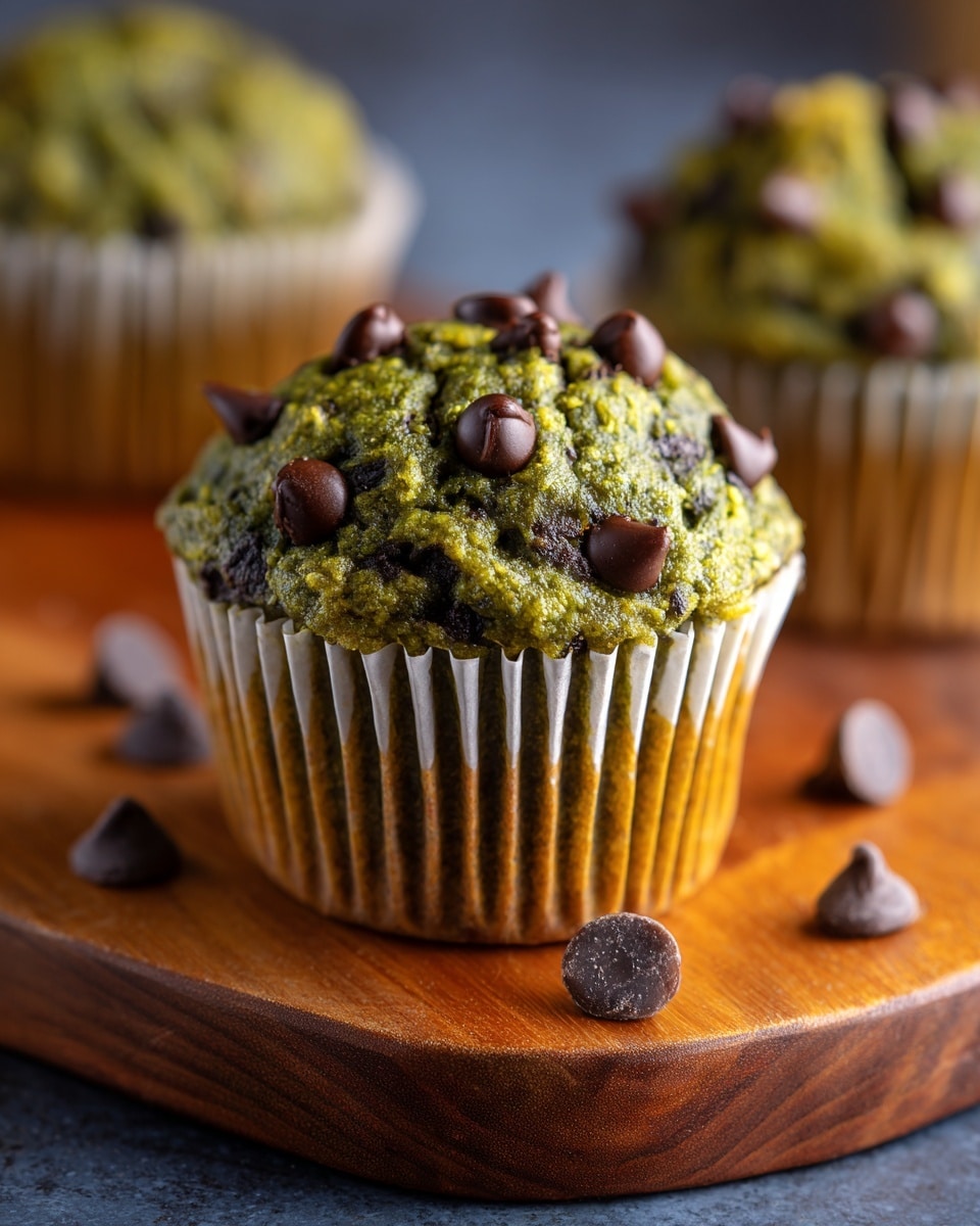 St. Patrick’s Day Healthy Spinach Chocolate Chip Muffins Recipe - Recipe Image
