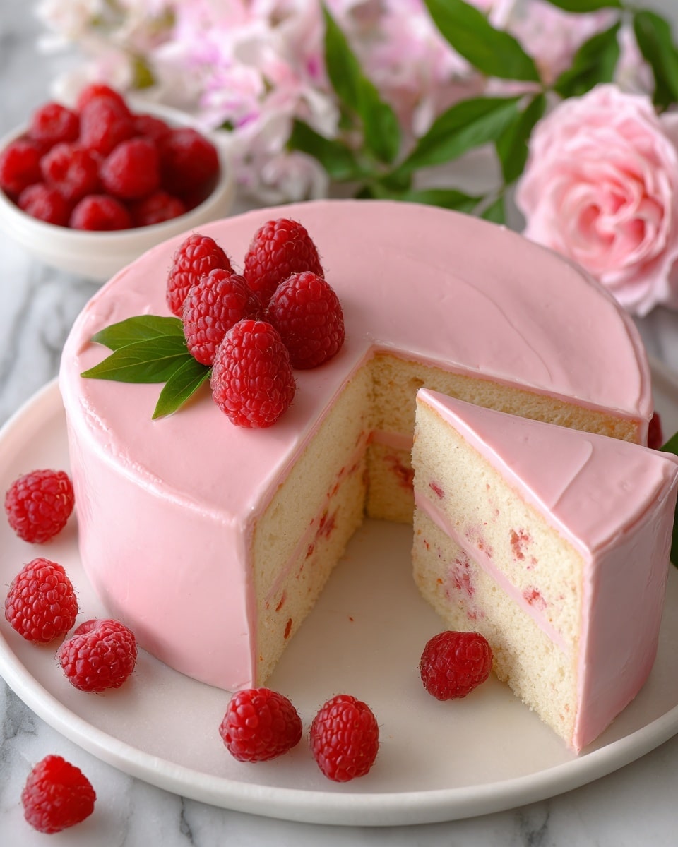 Raspberry Glazed Key Lime Cake Recipe - Recipe Image